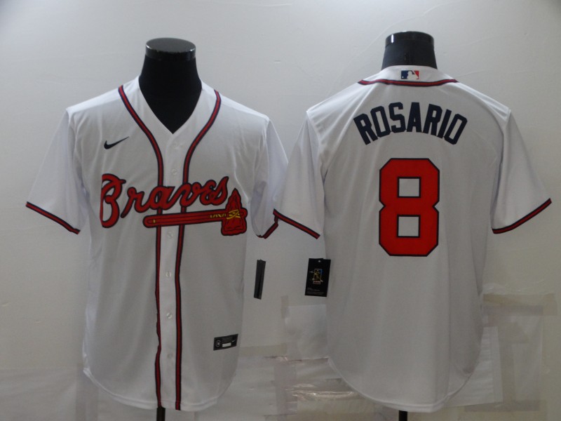 2021 Men Atlanta Braves #8 Rosario white Nike MLB game Jersey->atlanta braves->MLB Jersey